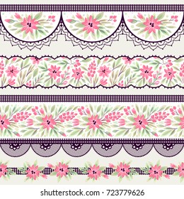 Set of vintage borders. Could be used as divider, frame, etc