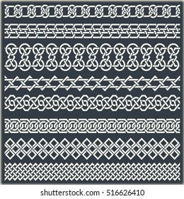 Set of vintage borders in the form of celtic ornament
