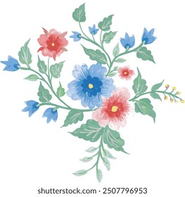 Conjunto de ramo de flores botánicas vintage y arreglos florales Pequeños. Ilustración vectorial de flores pintada a mano.