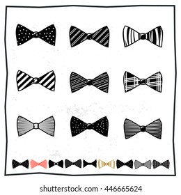 Set of vintage bows. Vector illustration EPS10.