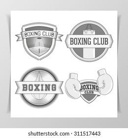 Set of vintage Boxing Labels, Emblems, Badges, and Design Elements
