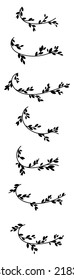 Set of vintage branches with leaves. A beautiful leafy ornament for design, typography, diary, planner and notebook design, creating stickers and tattoos and other prints