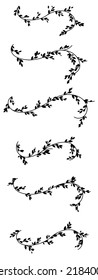 Set of vintage branches with leaves. A beautiful leafy ornament for design, typography, diary, planner and notebook design, creating stickers and tattoos and other prints