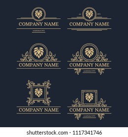 Set of Vintage Brewery Logo Designs, vector, editable