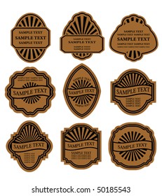 Set of vintage brown labels for design food and beverages. Jpeg version also available