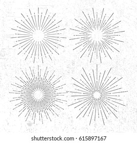 Set of vintage burst design element