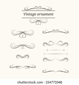 Set of vintage calligraphic design elements, vintage ornament