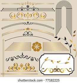 Set. Vintage calligraphic design elements. vector.