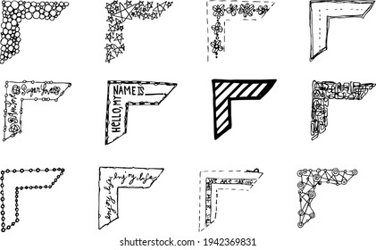 Set of vintage calligraphic dividers, frames, borders, corners