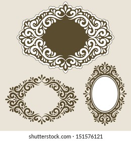 Set Of Vintage Calligraphic Frames