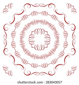 Set of vintage calligraphy elements and frames. Pattern brushes  included.
