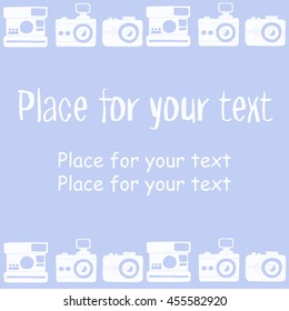 set of vintage cameras and space for text