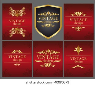 conjunto de tarjetas vintage