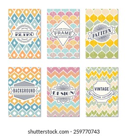 Set of vintage cards. Best for invitation, bage, wedding, save the date, shower.