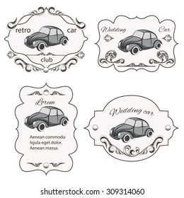 Set of vintage cards car washes, It can be used for printing and web design. Vector illustration