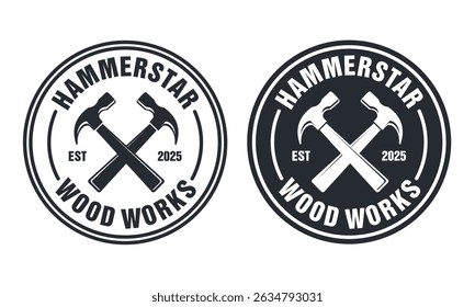 Set of vintage carpentry and mechanic labels, emblems logo vector template