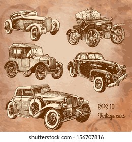 set of vintage cars 