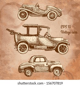 set of vintage cars 