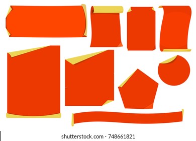 Set of vintage Cartoon sheet on a white background. Vector illustration