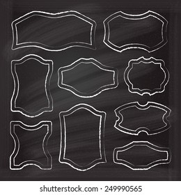 Set of vintage chalkboard style frames/labels
