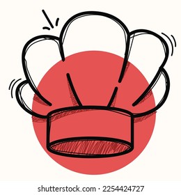 set of vintage chef and cook hats qith handdrawn doodle style vector