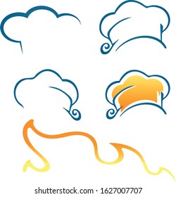 set of vintage chef and cook hats,vector symbol icons
