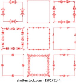 Set of Vintage Christmas and New Year frame. Celebration background with snowflake and place for your text. Vector Illustration 