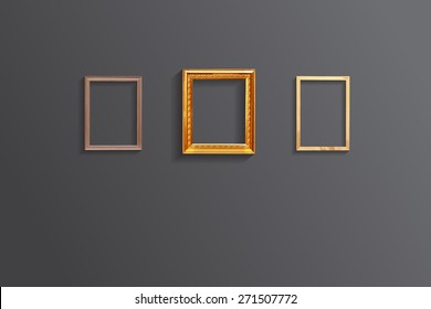 Set of vintage classic picture wood frame,EPS vector