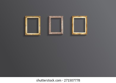 Set of vintage classic picture wood frame,EPS vector
