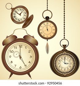 Set of vintage clocks