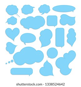 Set of vintage clouds and bubbles of communication. A vector illustration on a white background. Pure empty speech bubbles for yours conversation business.