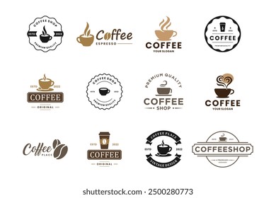 Set of vintage coffee badge logo design