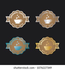 set of vintage coffee badge vector logo template 