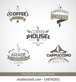 Set of vintage coffee icons.