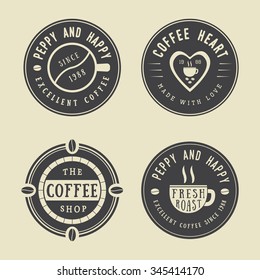 Set of vintage coffee logos, labels and emblems