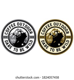 Set of Vintage Coffee logo-vector illustration,typography style .Brand identity or emblem on monochrome background.