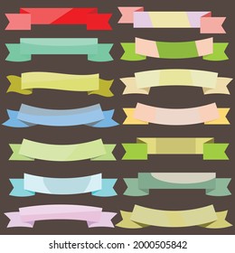 Set of vintage colored banner ribbons
