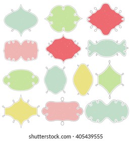 A set of vintage colorful frames. Perfect as a decorative element for posters, cards and covers. Vector illustration, isolated on background.
