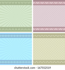 set of vintage covers or labels with decorative borders