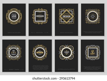 Set of Vintage Creative Cards with Hand Drawn Hipster Textures. Retro patterns for card, poster, placard, flyer, design template