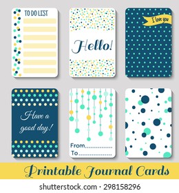 Set of Vintage Creative Cards with Hand Drawn Polka Dots Textures. Templates for Placards, Posters, Flyers and Banner Designs, Printable Journals Card. Vector