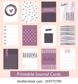 Set of Vintage Creative Cards with Hand Drawn Textures. Templates for Placards, Posters, Flyers and Banner Designs, Printable Journals Card. Vector