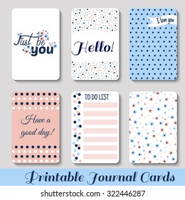 Set of Vintage Creative Cards with Hand Drawn Polka Dots and Flowers Textures. Templates for Placards, Posters, Flyers and Banner Designs, Printable Journals Card. Vector