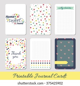 Set of Vintage Creative Cards with Hand Drawn Polka Dots Textures. Templates for Placards, Posters, Flyers and Banner Designs, Printable Journals Card. Vector