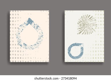 Set of Vintage Creative Cards. Retro Background. vector Illustration.