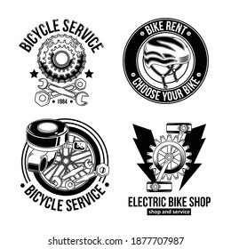 set vintage cyclist emblems logos isolated white