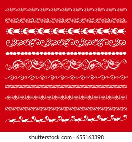 Set of Vintage Decorations Elements. Flourishes Calligraphic Ornaments and Frames. Retro Style Design Collection for Invitations, Banners, Posters, Placards, Badges and Logotypes.