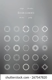 Set of Vintage Decorations Elements, thin line