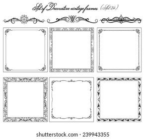 Set of Vintage decorative borders and frames.