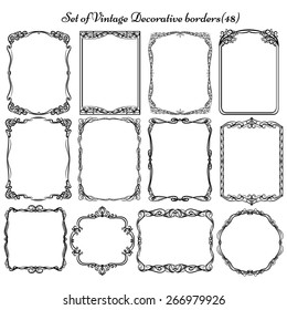 Set of Vintage Decorative borders and frames